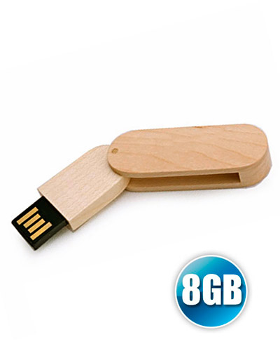 Pen Drive 8 GB Ecológico Giratório para Brindes